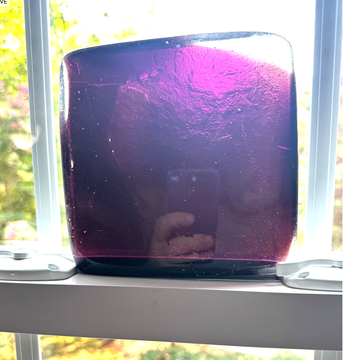 6 x 6 x 1/2 Inch Tile -Dark Burgundy in Clear (Just a hint of clear))