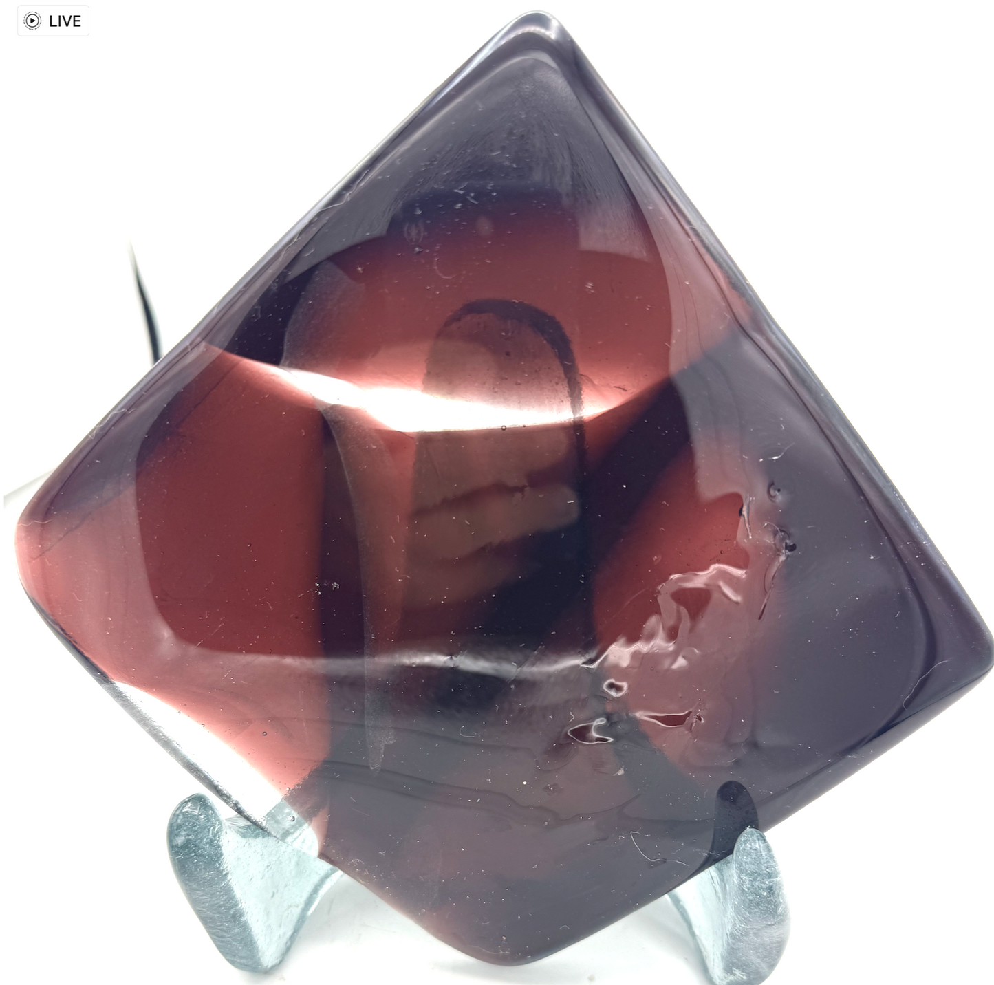 6 x 6 x 1/2 Inch Tile -Dark Mahogany in Clear (Abstract Shapes Pattern))