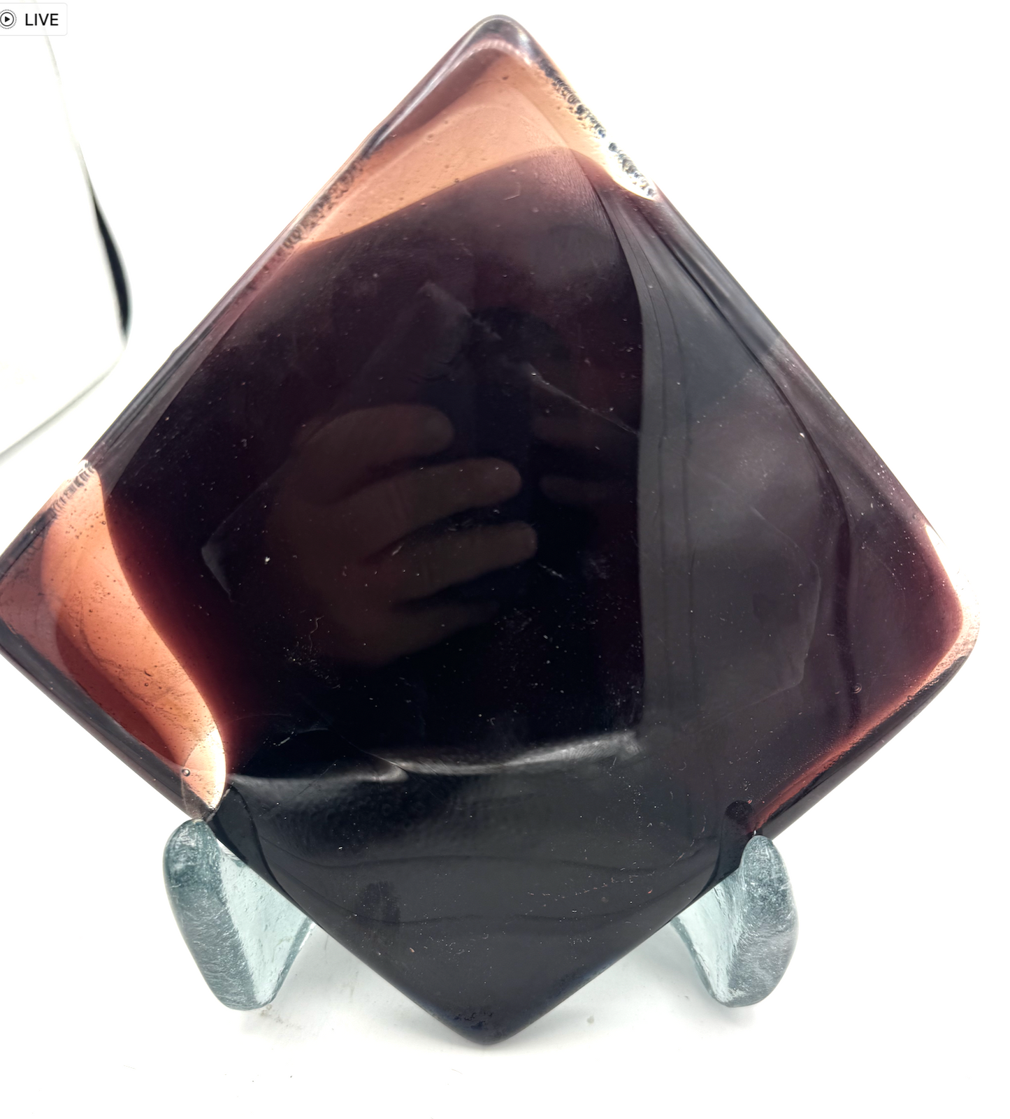 6 x 6 x 1/2 Inch Tile -Dark Burgundy in Clear (Just a hint of clear)