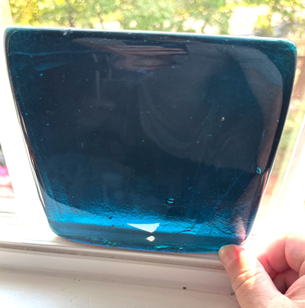 6 x 6 x 1/2 Inch Tile - Medium to Dark French Blue