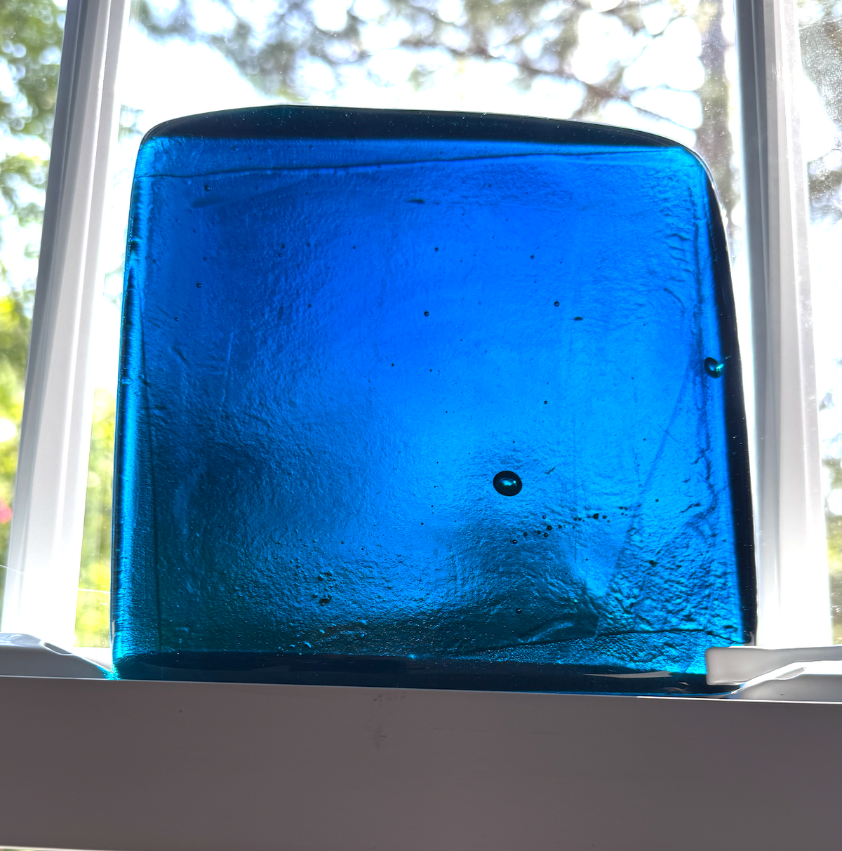 6 x 6 x 1/2 Inch Tile - Medium to Dark French Blue