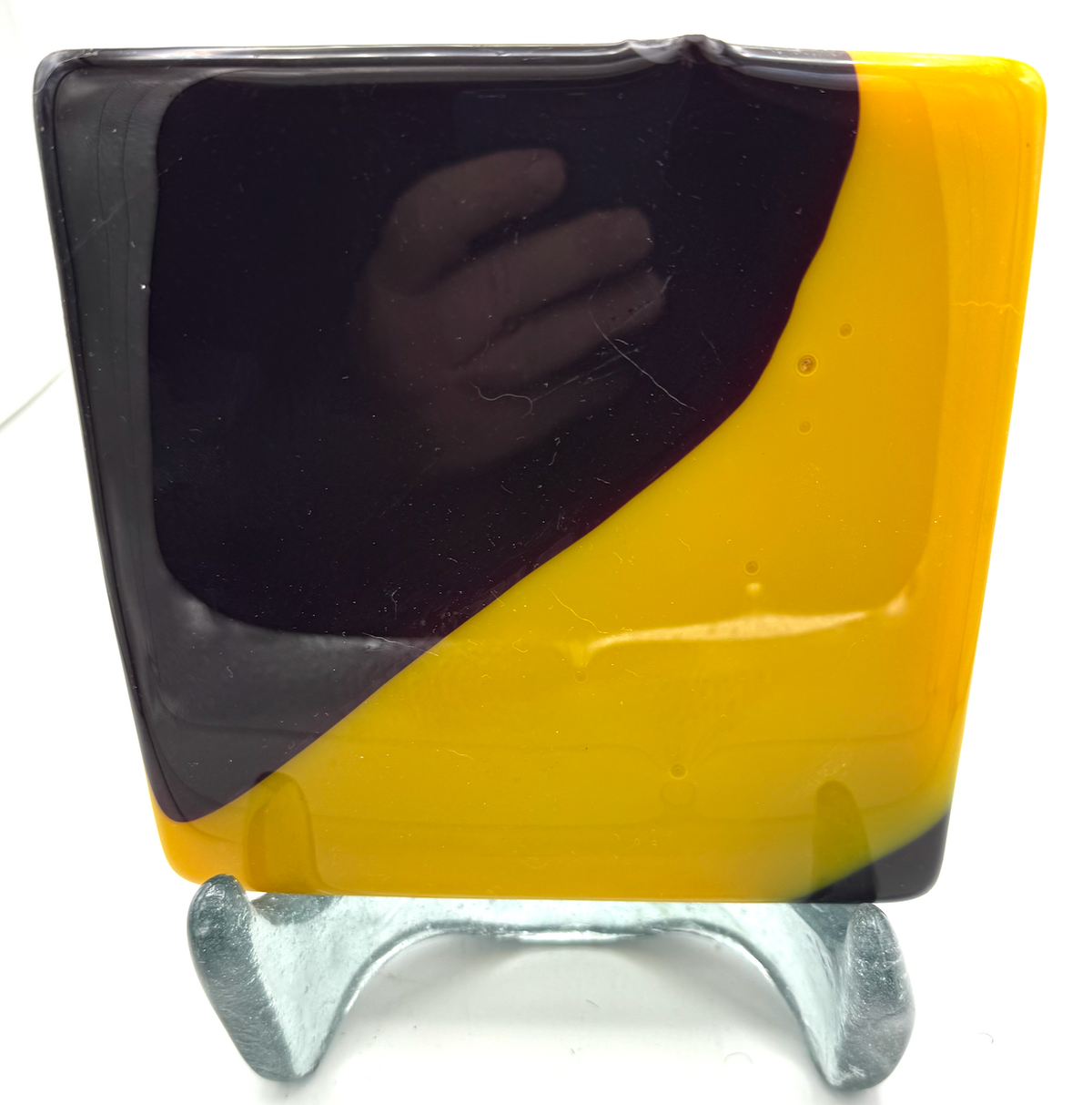 6 x 6 x 1/2 Inch Tile - Opaque Yellow / Deep Red