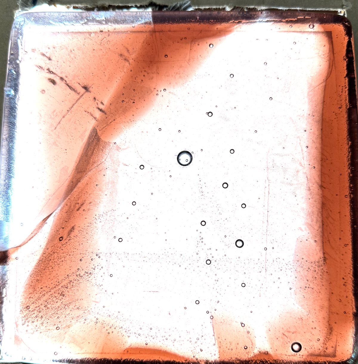 6 x 6 x 1/2 Inch Tile - Smokey Topaz in Clear (wispy pattern)