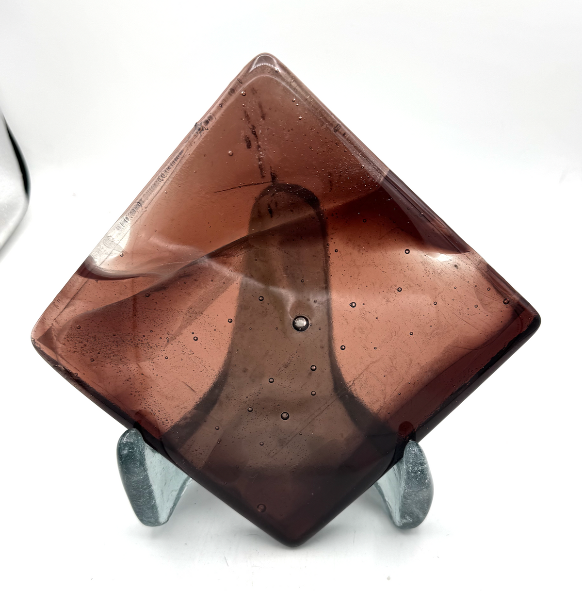 6 x 6 x 1/2 Inch Tile - Smokey Topaz in Clear (wispy pattern)