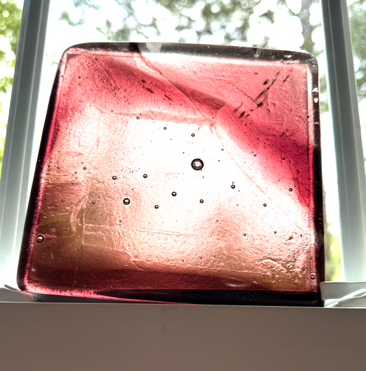 6 x 6 x 1/2 Inch Tile - Smokey Topaz in Clear (wispy pattern)