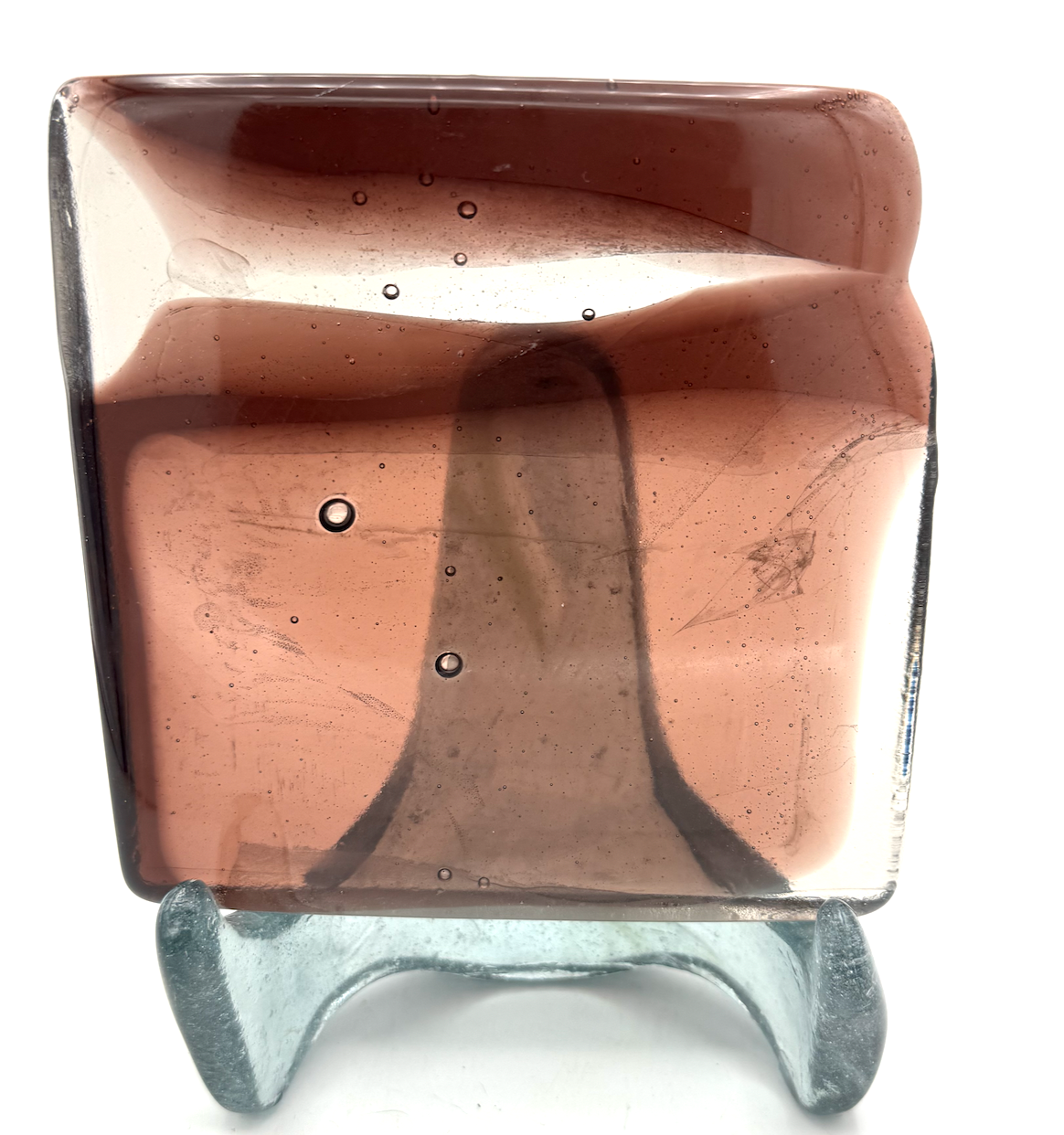 6 x 6 x 1/2 Inch Tile - Smokey Toupe in Clear