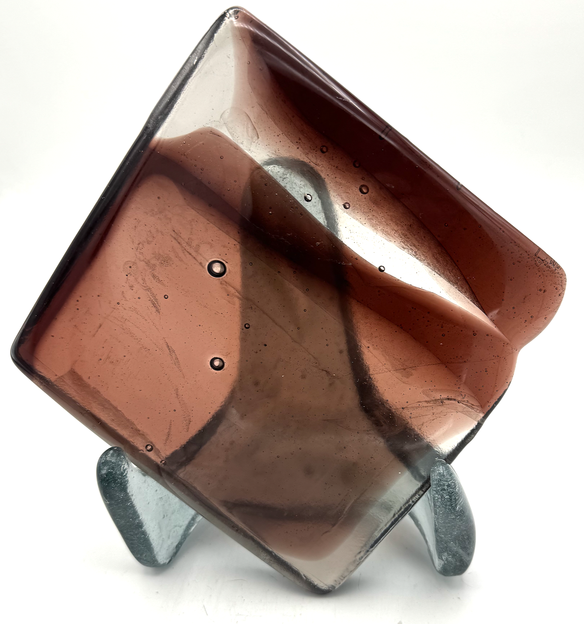 6 x 6 x 1/2 Inch Tile - Smokey Toupe in Clear