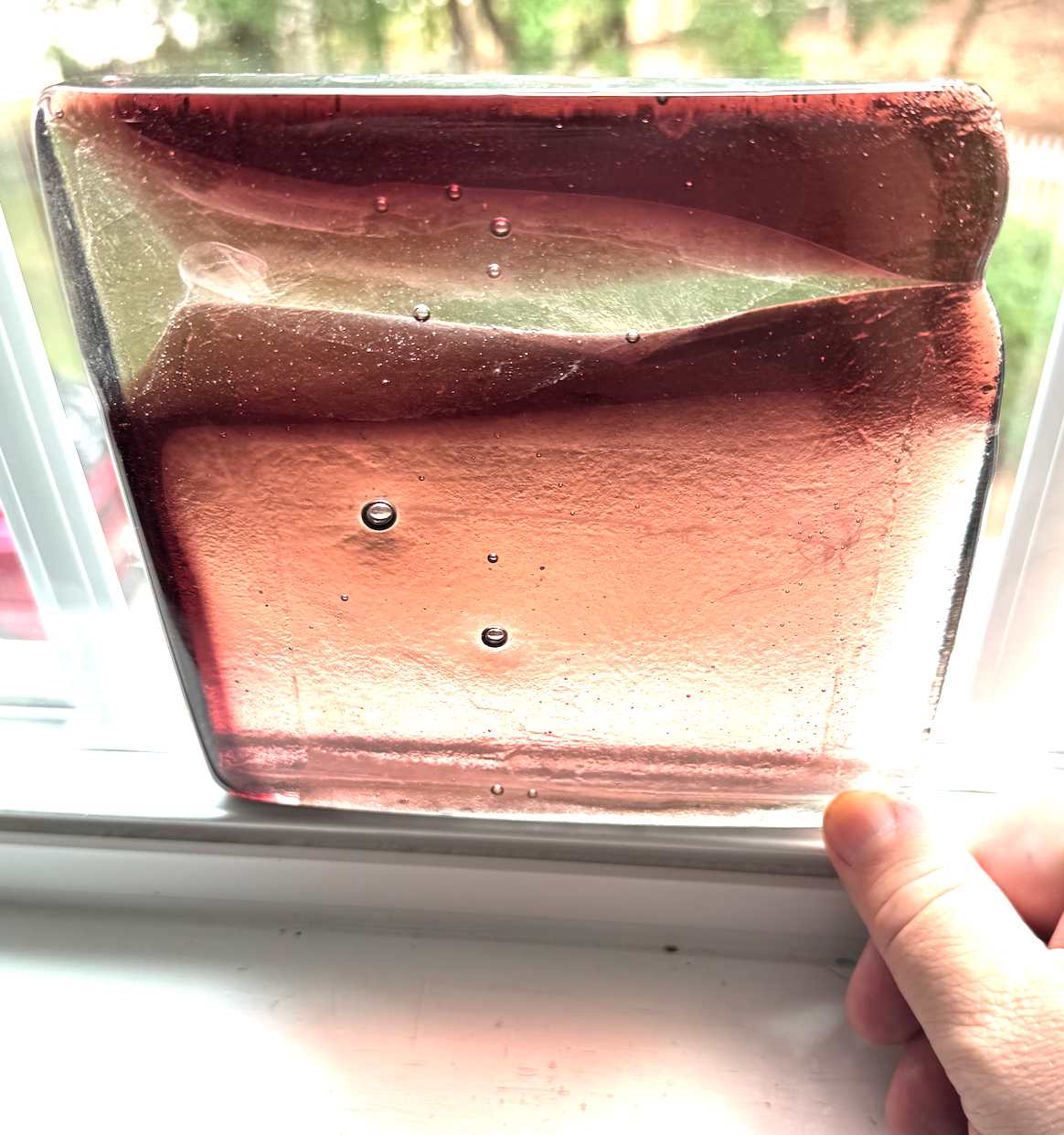 6 x 6 x 1/2 Inch Tile - Smokey Toupe in Clear