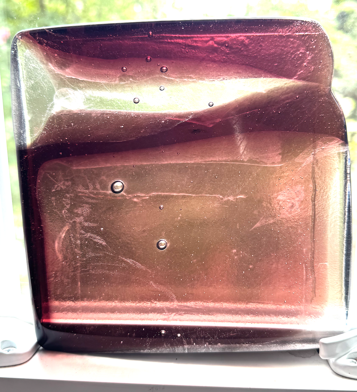 6 x 6 x 1/2 Inch Tile - Smokey Toupe in Clear