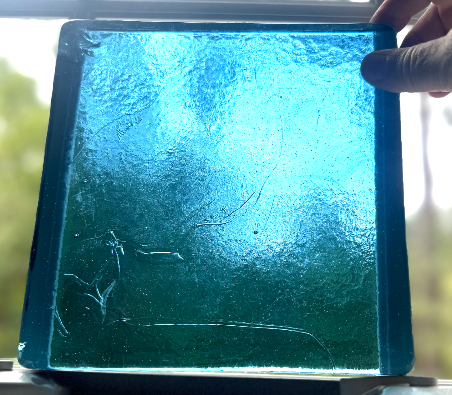 Blenko Dalle de Verre (Pony Size 8 x 8) - Light Blue Clear