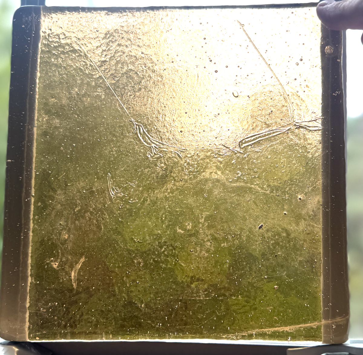 Blenko Dalle de Verre (Pony Size 8 x 8) - Light Amber / Tan