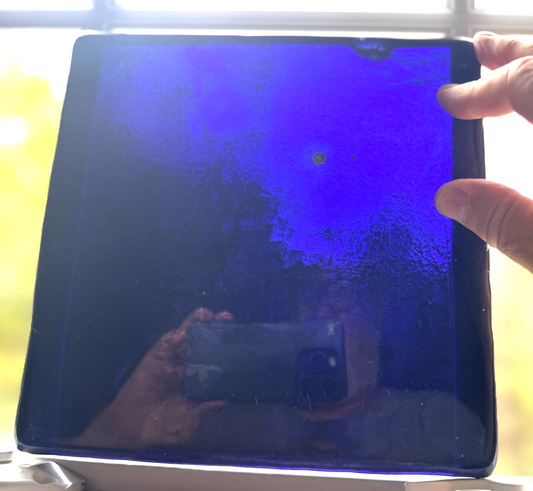 Blenko Dalle de Verre (Pony Size 8 x 8) - Dark Violet (Photos show as dark blue but IRL this is Violet)