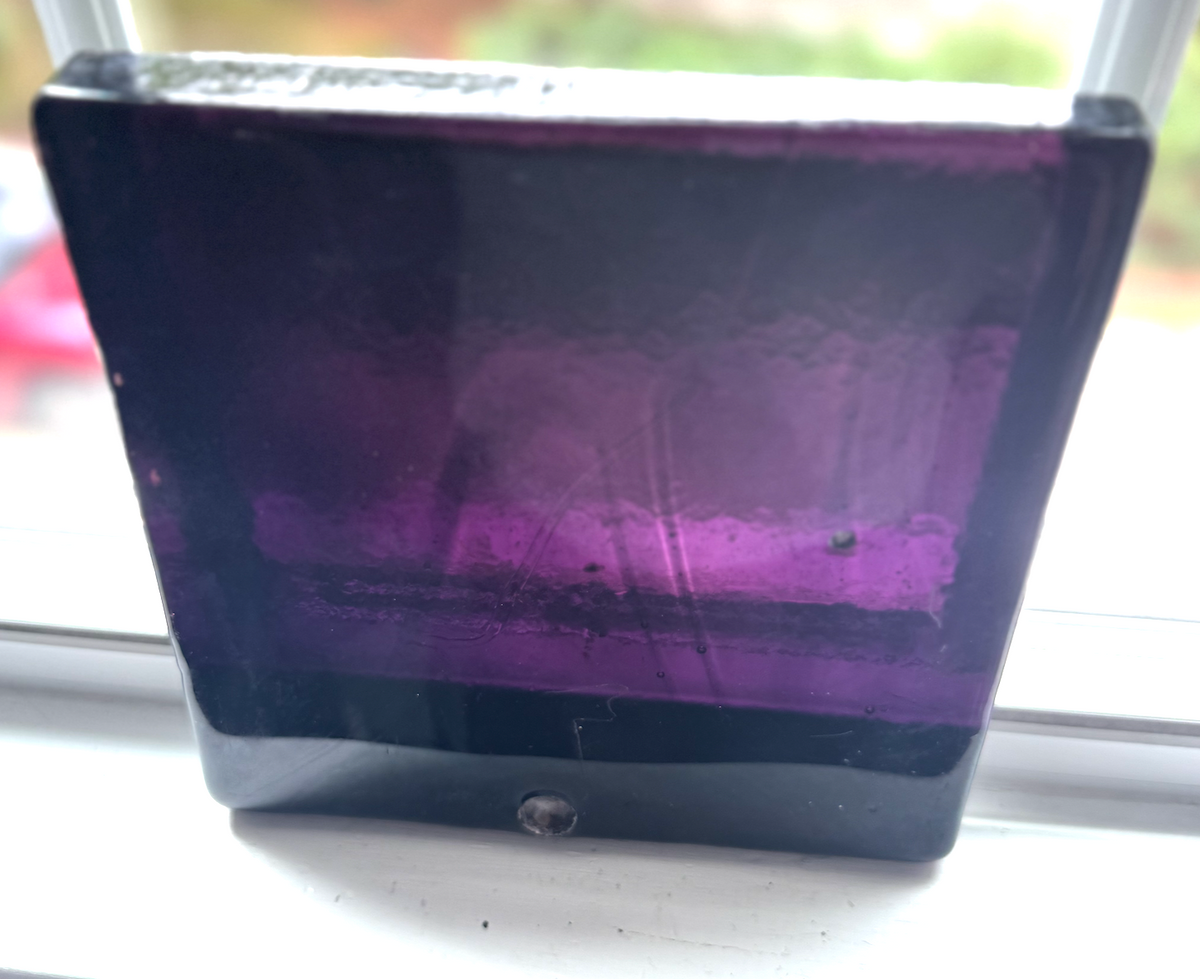 Blenko Dalle de Verre (Pony Size 8 x 8) - Lilac / Wispy Red Purple