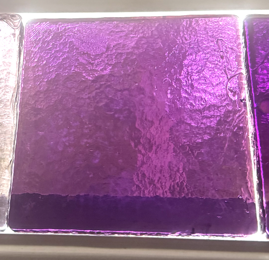 Blenko Dalle de Verre (Pony Size 8 x 8) - Lilac / Wispy Red Purple