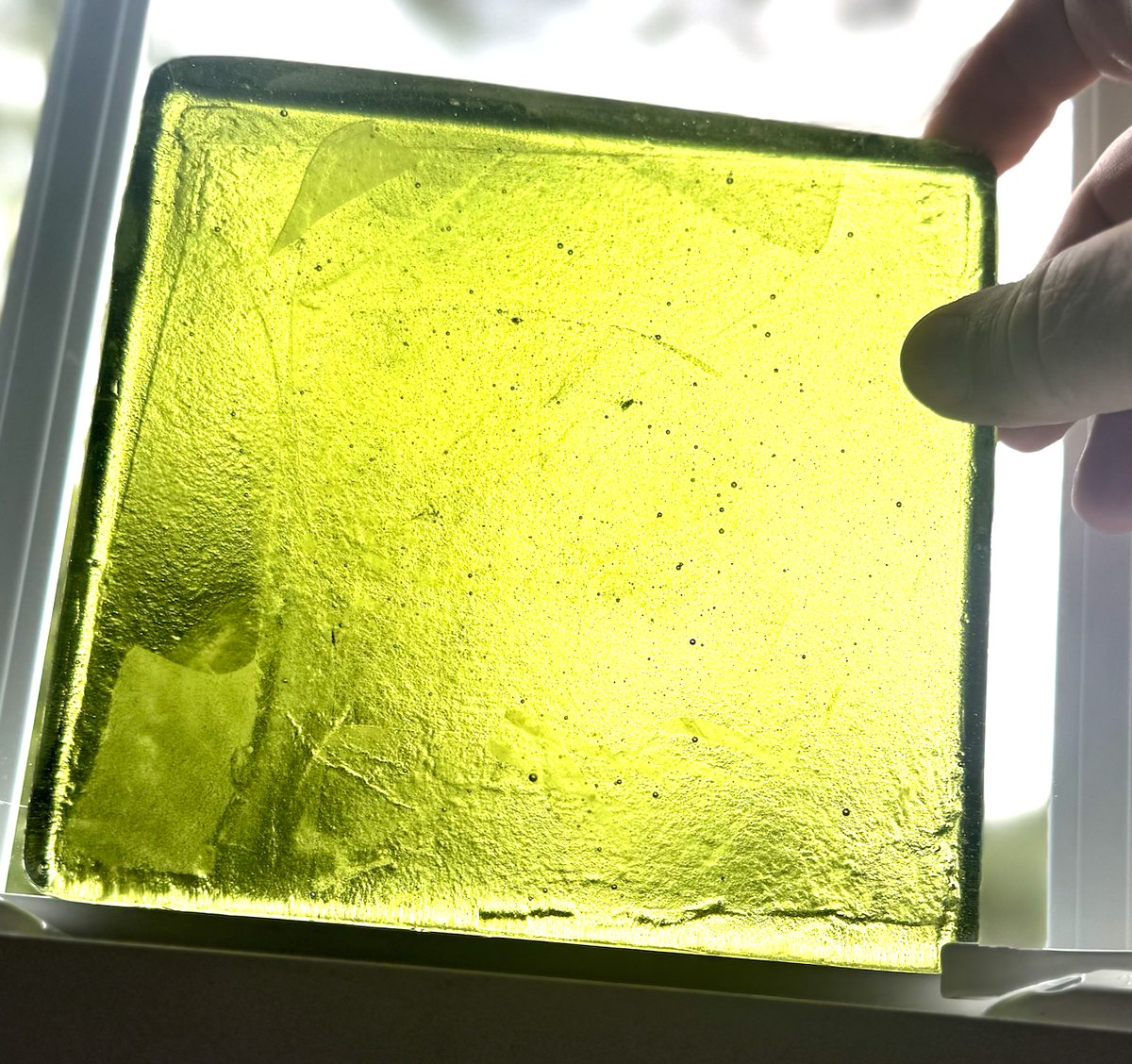 6 x 6 x 1/2 Inch Tile - Yellow / Green