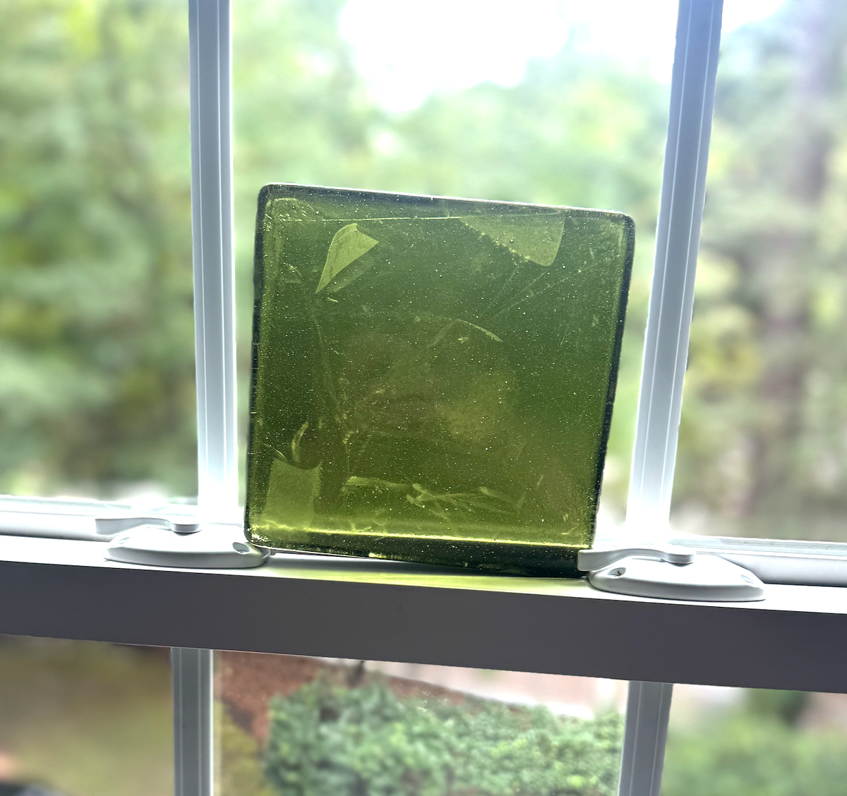 6 x 6 x 1/2 Inch Tile - Yellow / Green