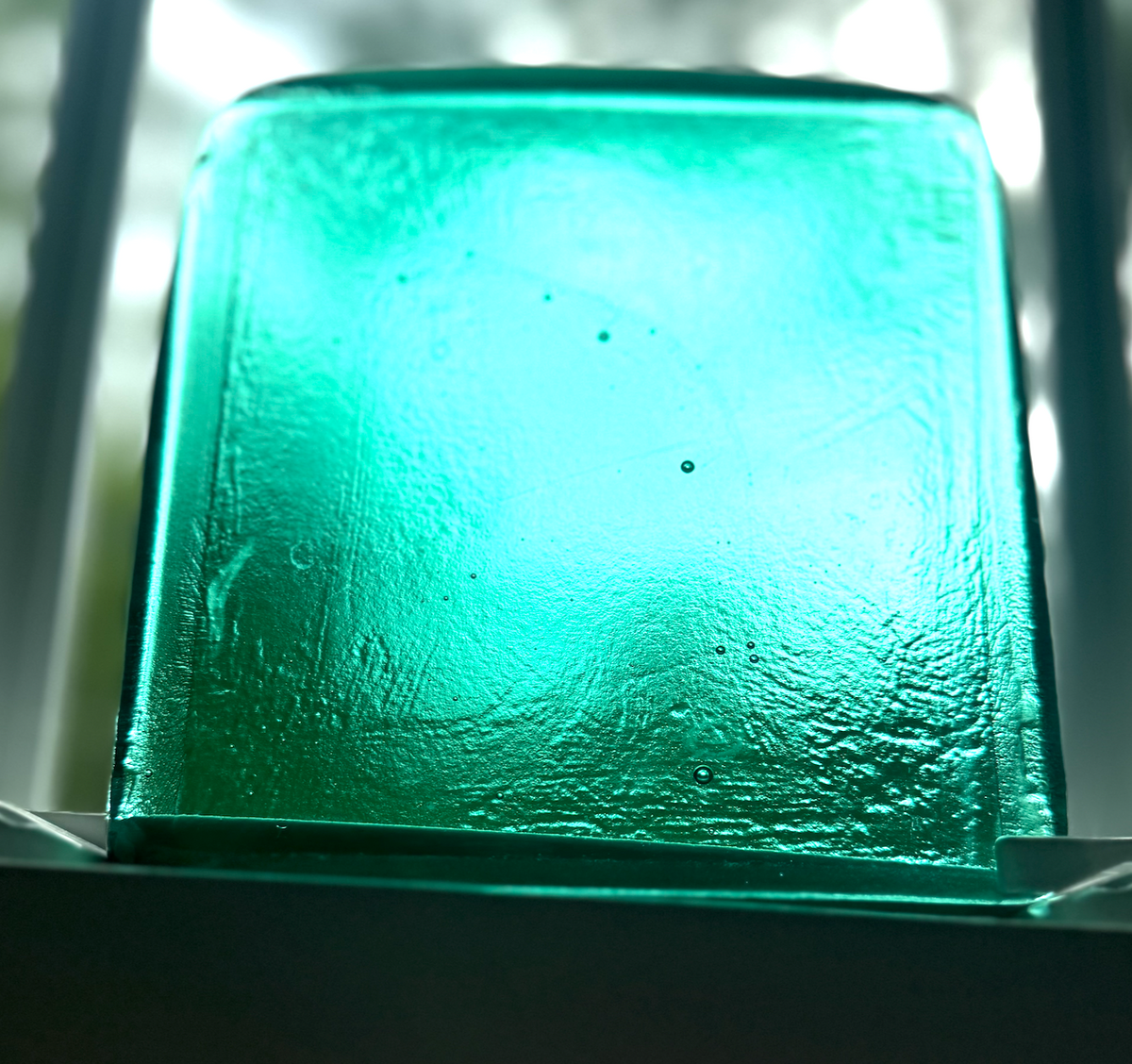 6 x 6 x 1/2 Inch Tile - Light Teal Blue/Green