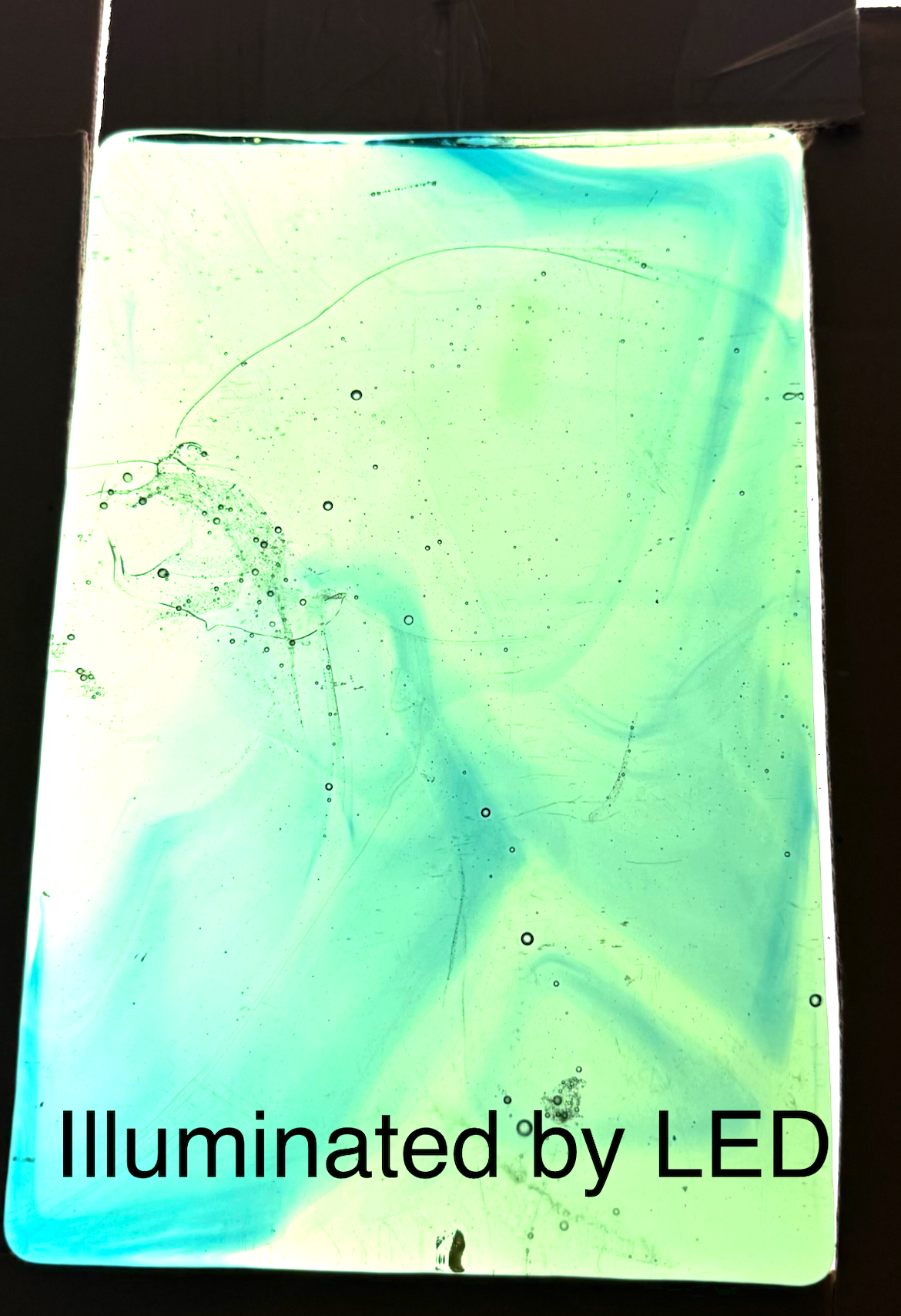 Blenko Dalle de Verre - Dark sea Green with Blue Wisps