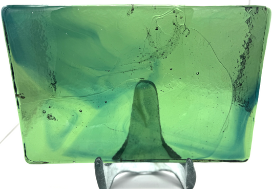 Blenko Dalle de Verre - Dark sea Green with Blue Wisps