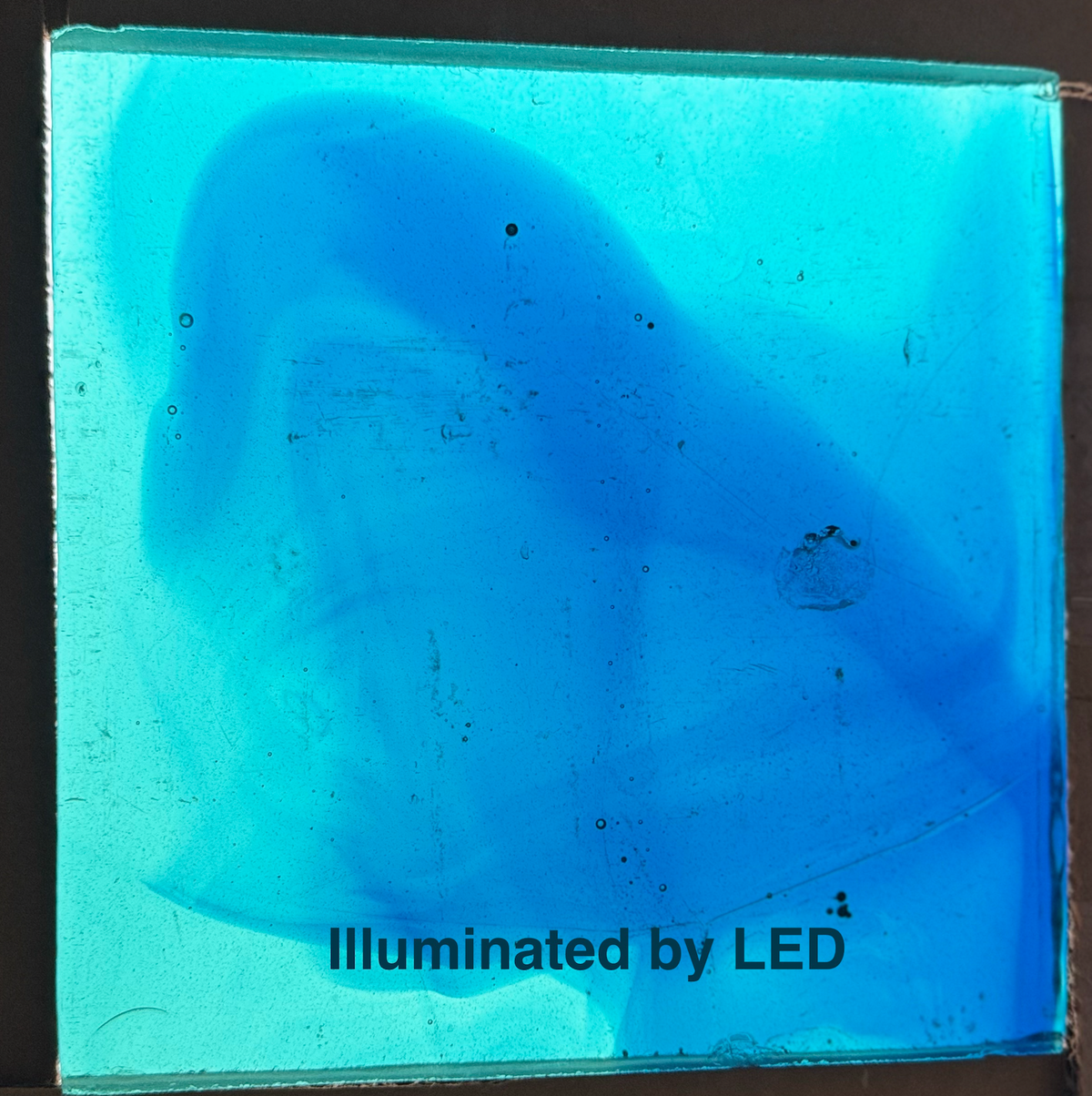 Blenko Dalle de Verre (Pony Size 8 x 8) - Transparent Teal with Blue Wisps