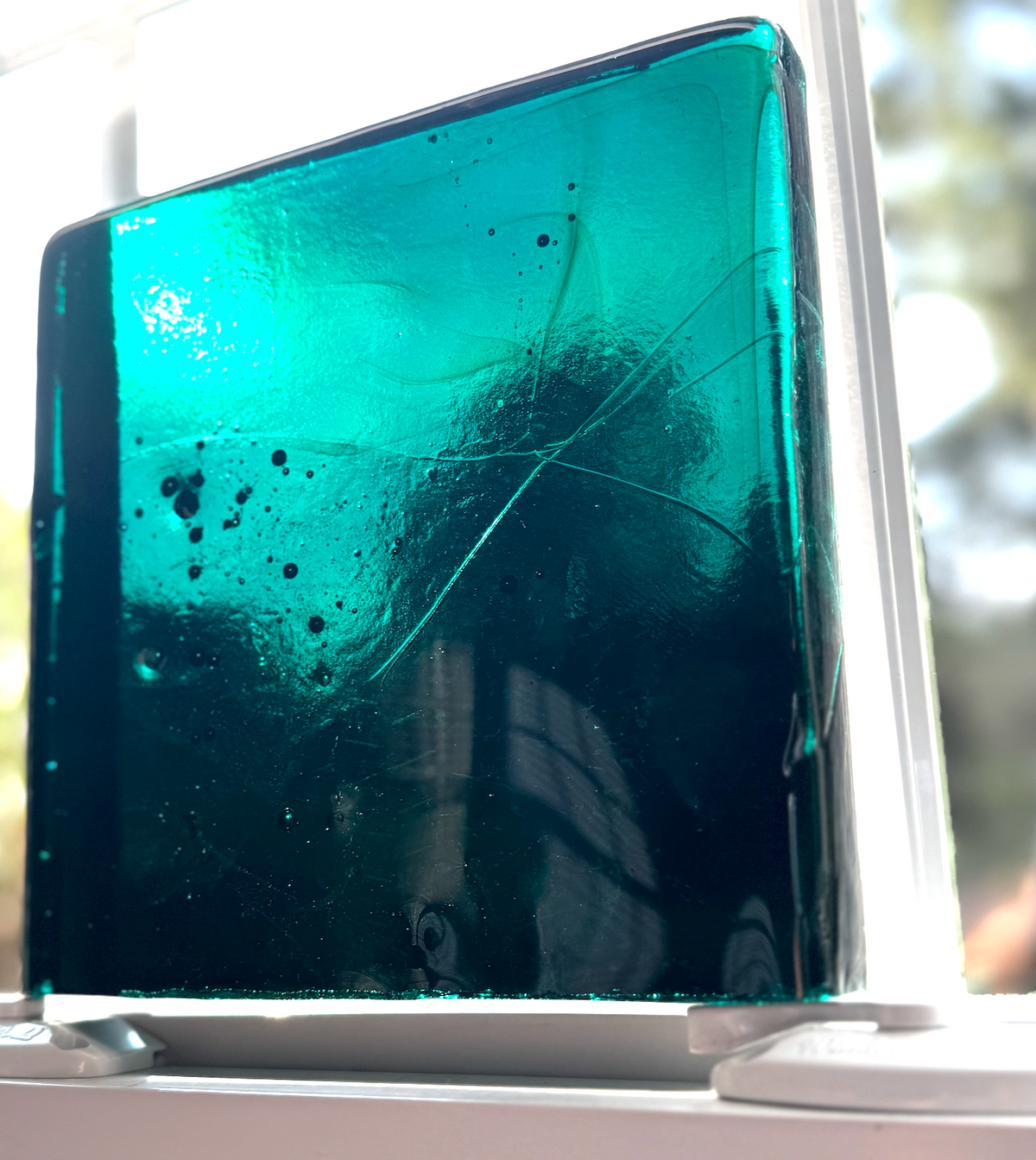 Blenko Dalle de Verre (Pony Size 8 x 8) - Dark Emerald Green
