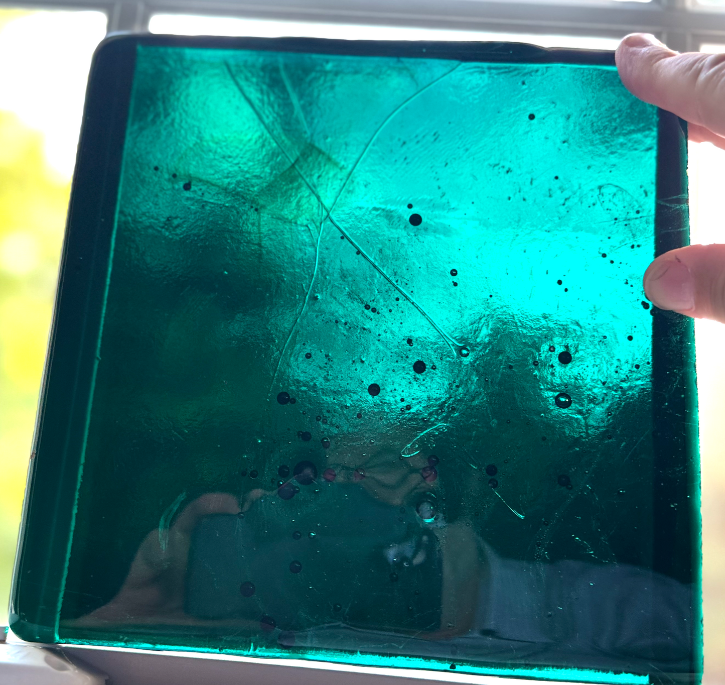 Blenko Dalle de Verre (Pony Size 8 x 8) - Dark Emerald Green