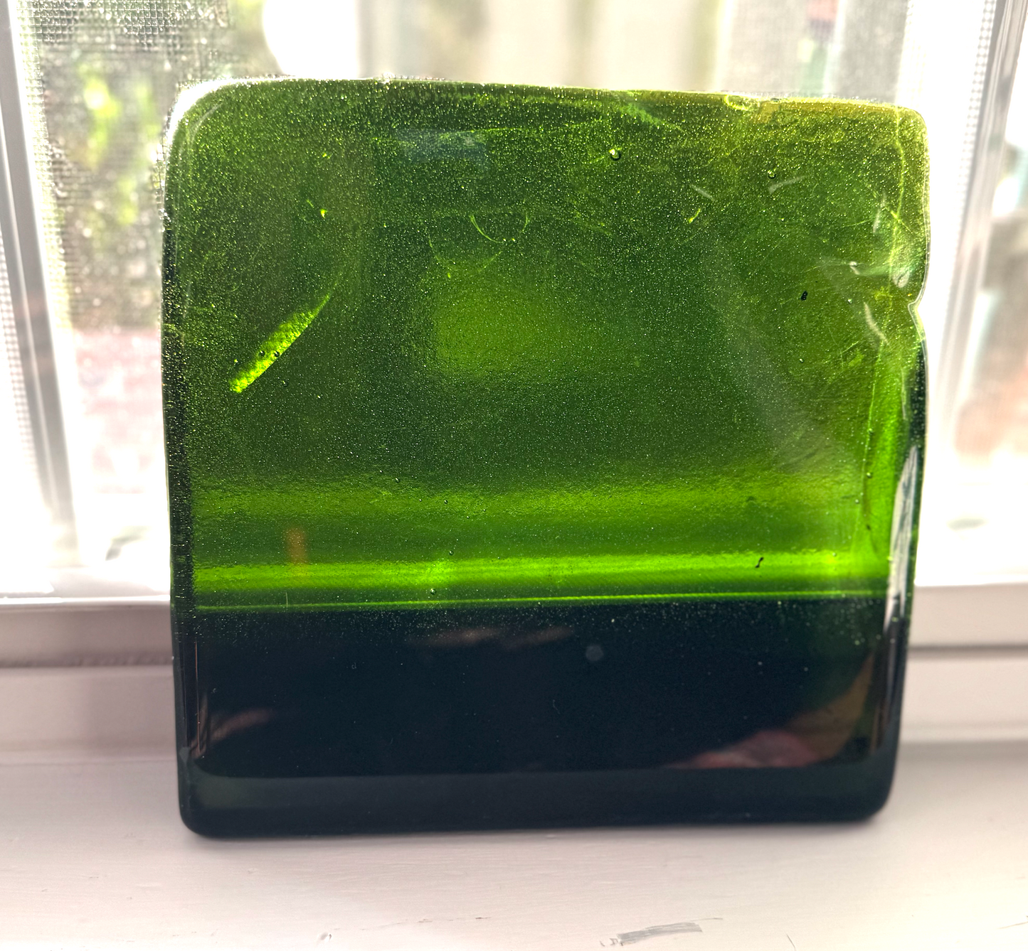6 x 6 x 1/2 Inch Tile - Medium Lime Green