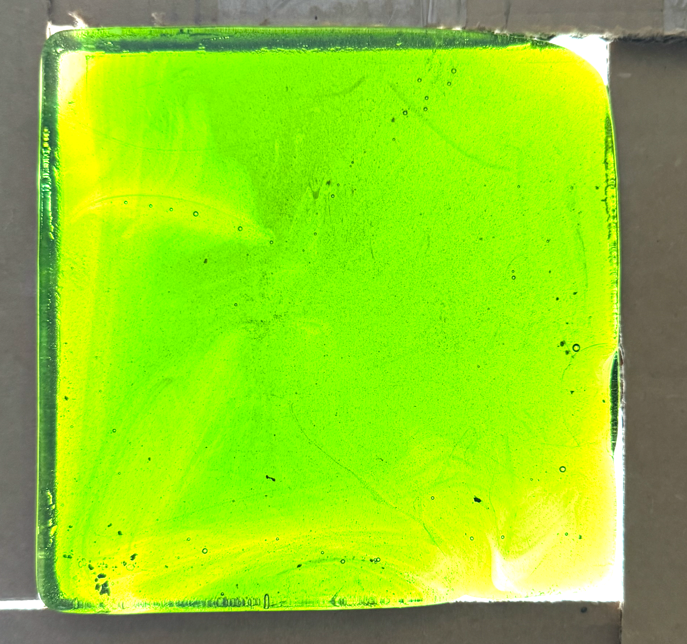 6 x 6 x 1/2 Inch Tile - Medium Lime Green