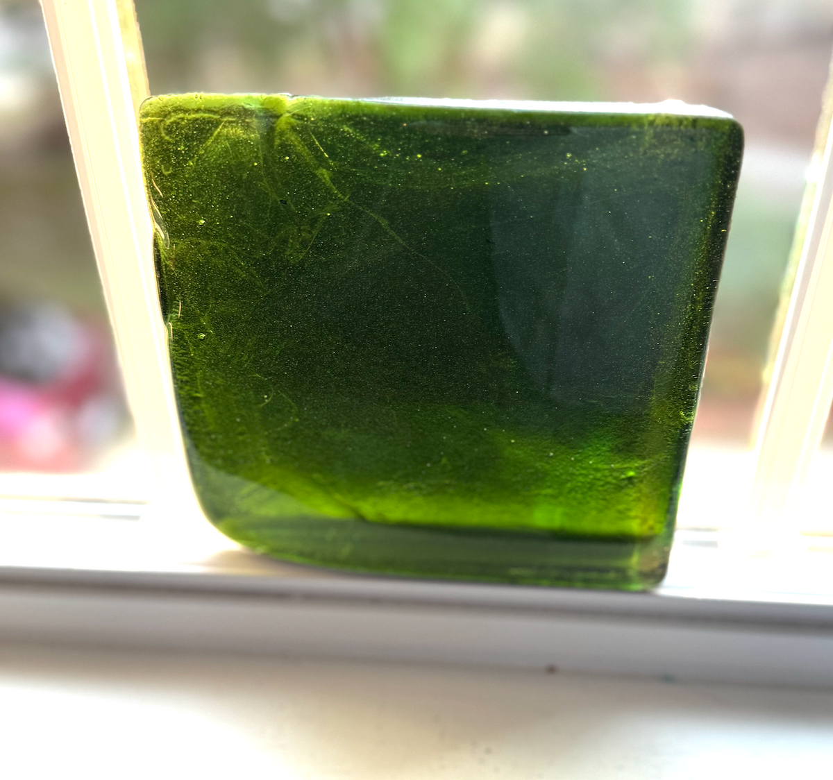 6 x 6 x 1/2 Inch Tile - Medium Lime Green
