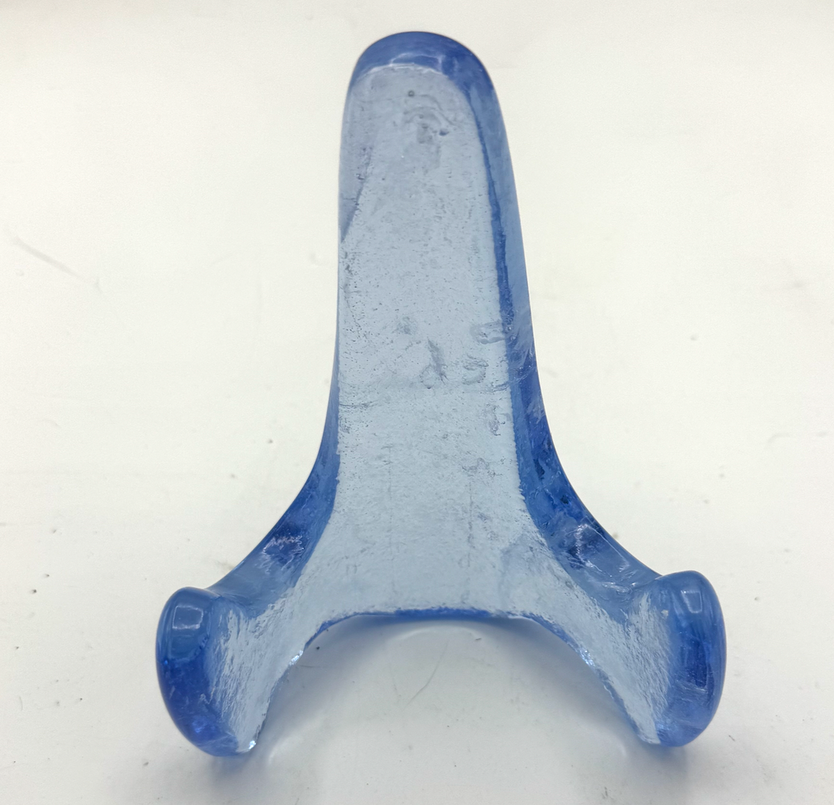 Handmade Kiln-Formed Glass Easel (small 5" x 4" x 2.5") - Luminous Icy Blue
