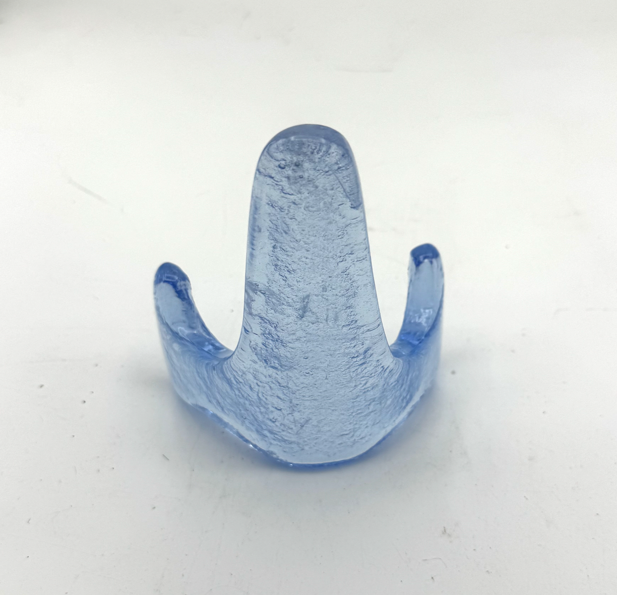 Handmade Kiln-Formed Glass Easel (small 5" x 4" x 2.5") - Luminous Icy Blue