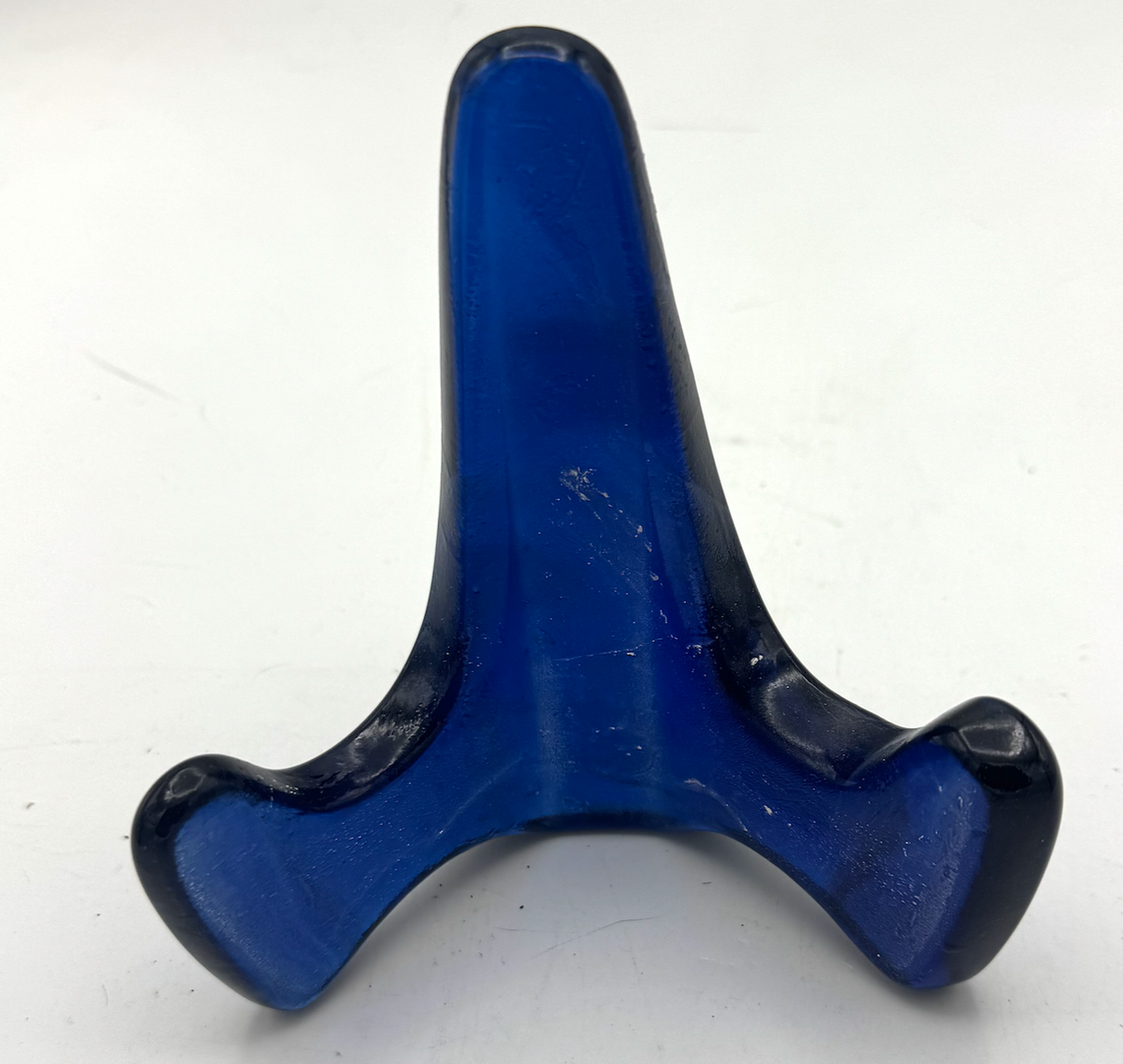 Handmade Kiln-Formed Glass Easel (small 5" x 4" x 2.5") - Cobalt Blue