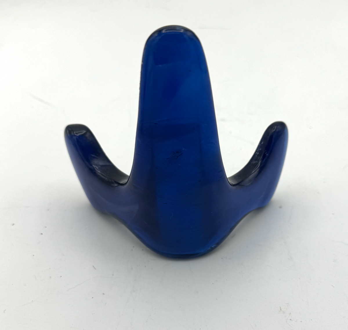 Handmade Kiln-Formed Glass Easel (small 5" x 4" x 2.5") - Cobalt Blue