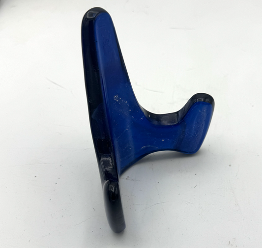 Handmade Kiln-Formed Glass Easel (small 5" x 4" x 2.5") - Cobalt Blue