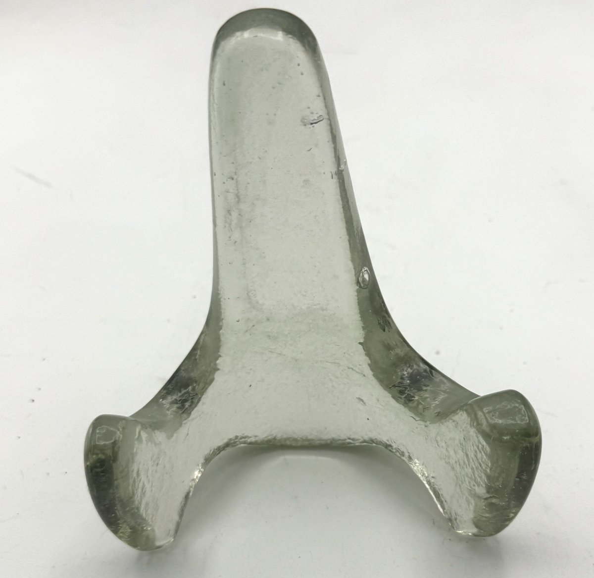Handmade Kiln-Formed Glass Easel (small 5" x 4" x 2.5") - Clear
