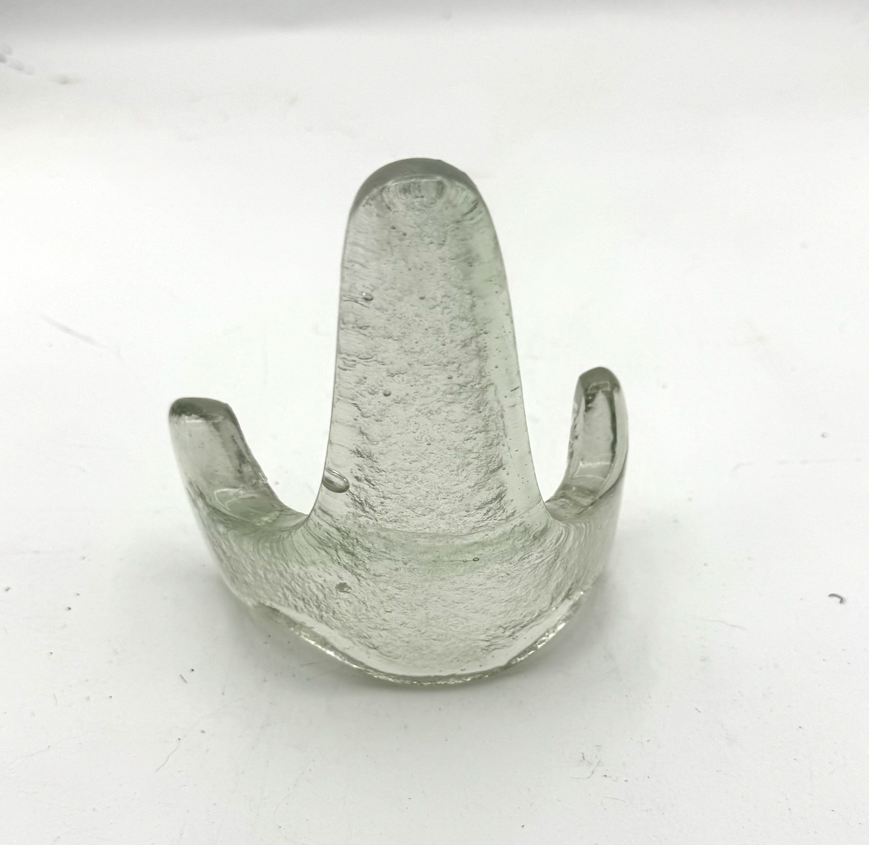 Handmade Kiln-Formed Glass Easel (small 5" x 4" x 2.5") - Clear