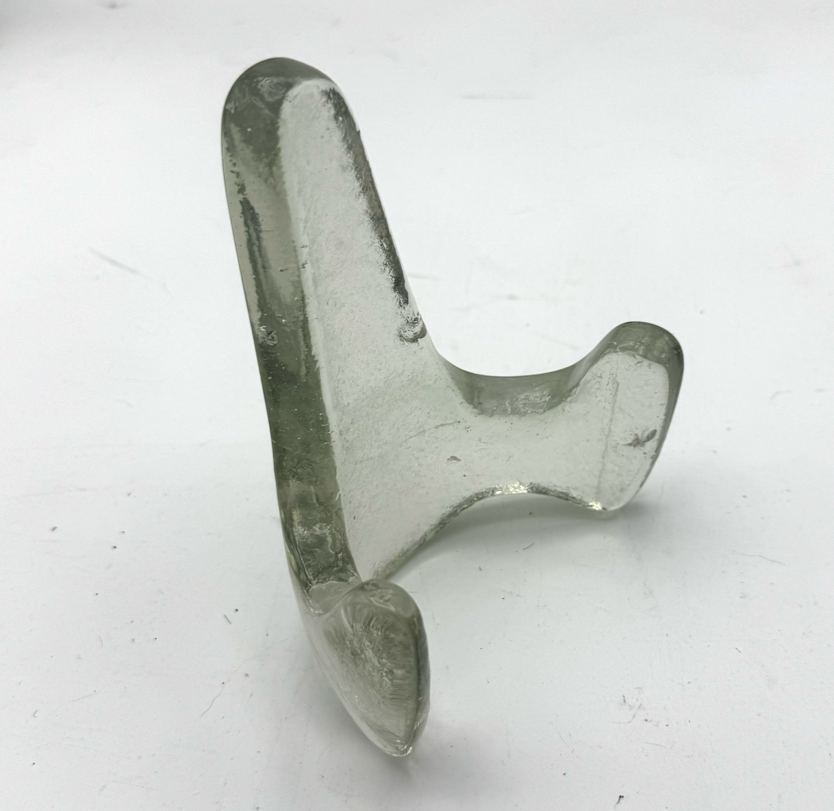 Handmade Kiln-Formed Glass Easel (small 5" x 4" x 2.5") - Clear