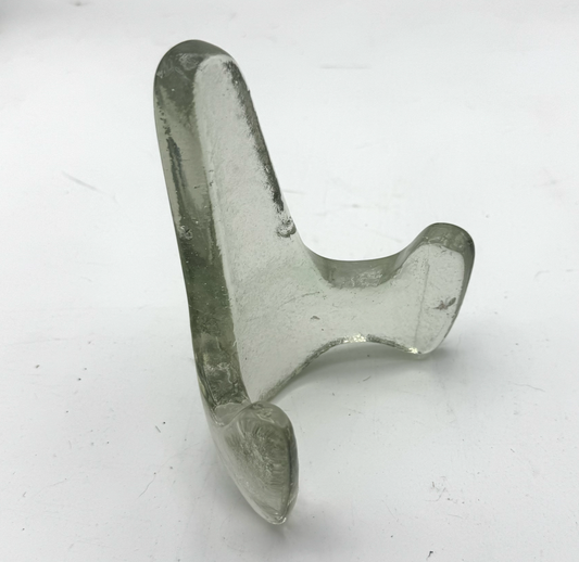 Handmade Kiln-Formed Glass Easel (small 5" x 4" x 2.5") - Clear
