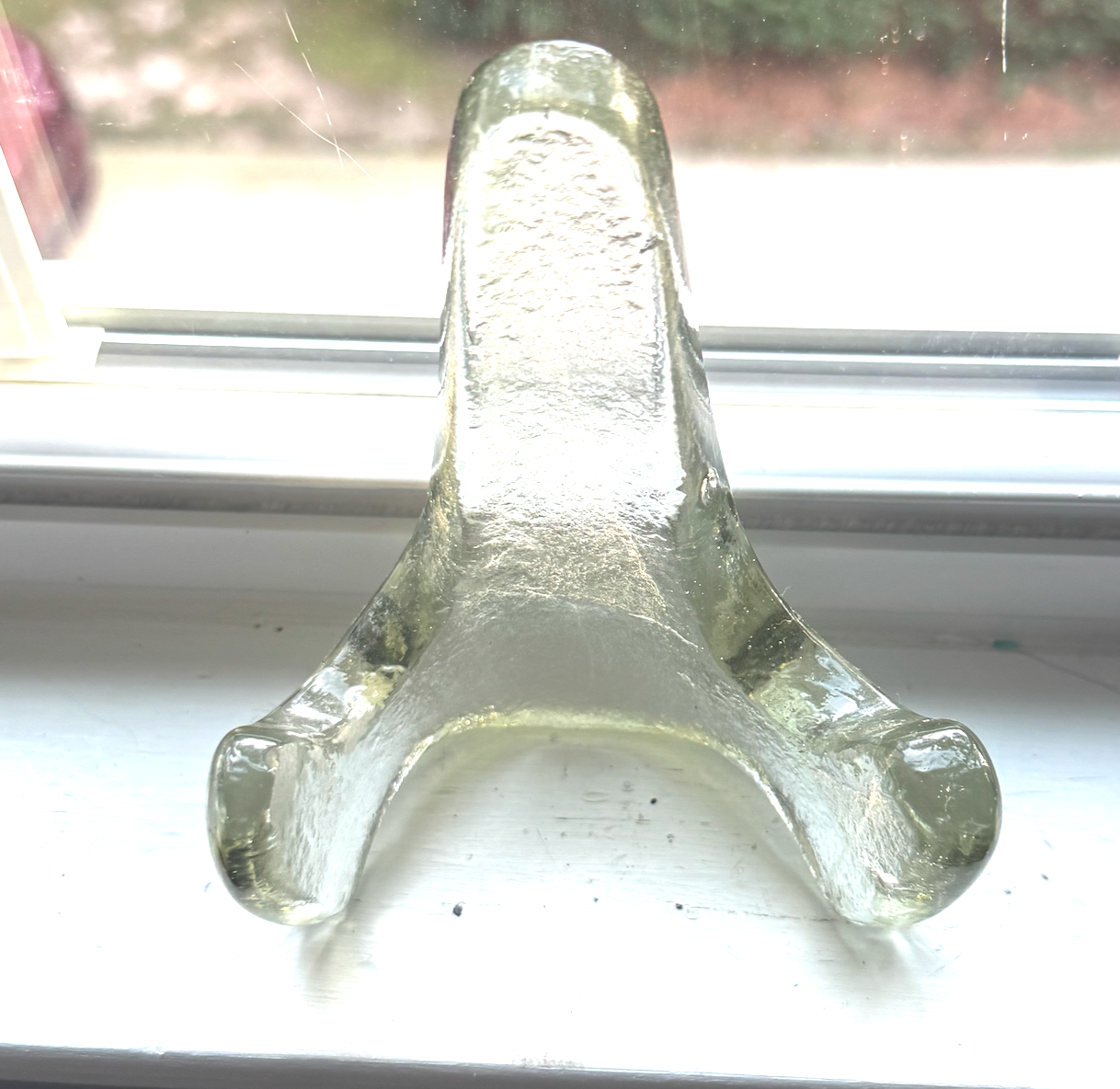Handmade Kiln-Formed Glass Easel (small 5" x 4" x 2.5") - Clear