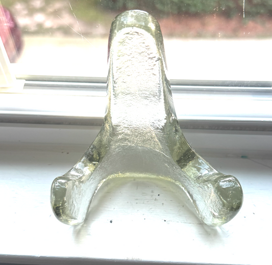 Handmade Kiln-Formed Glass Easel (small 5" x 4" x 2.5") - Clear