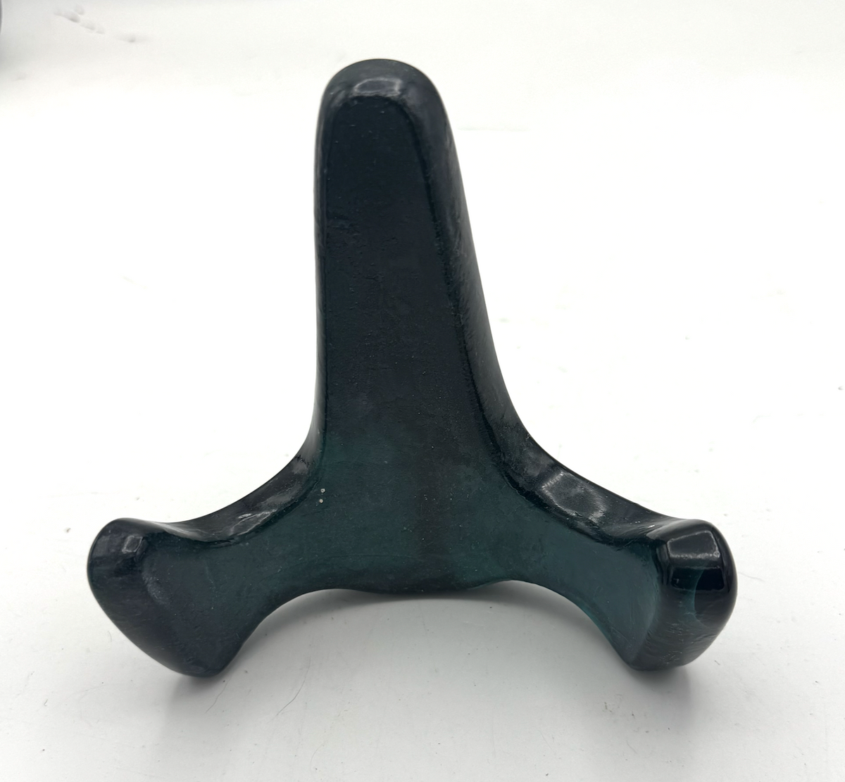 Handmade Kiln-Formed Glass Easel (small 5" x 4" x 2.5") - Dark Blue/Green
