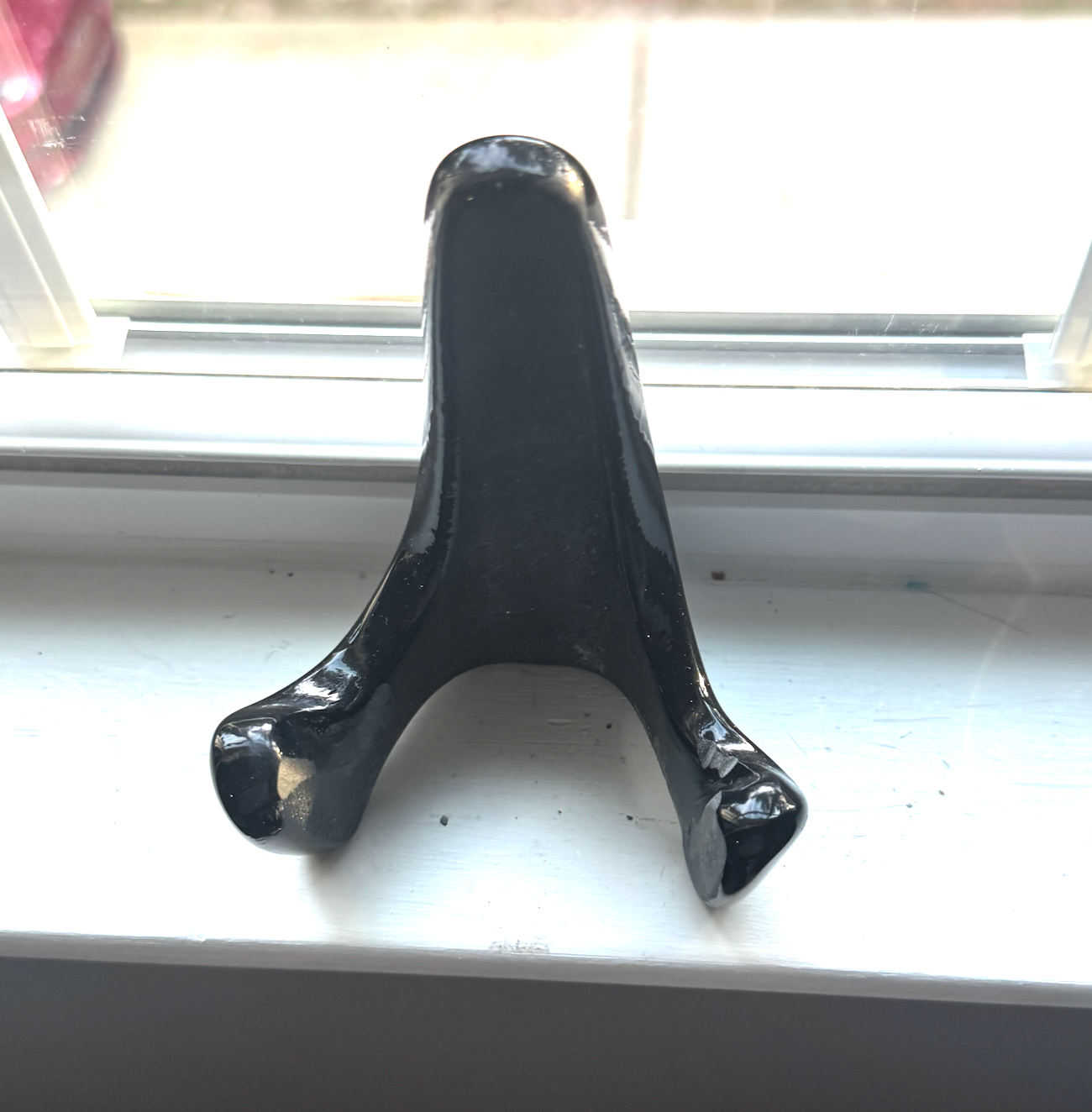 Handmade Kiln-Formed Glass Easel (small 5" x 4" x 2.5") - Black
