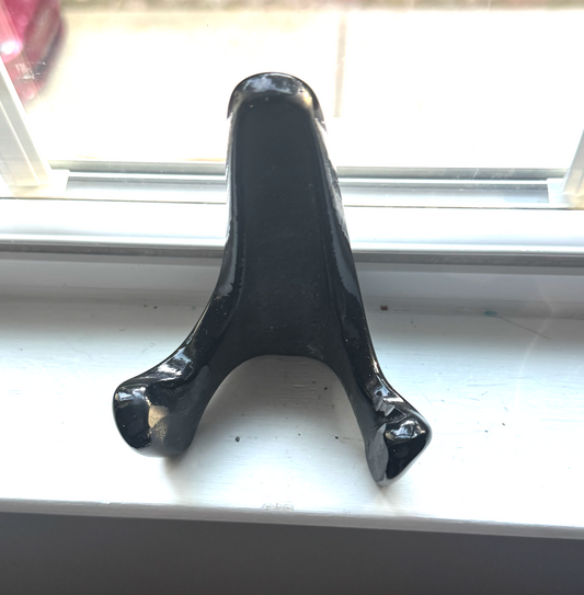 Handmade Kiln-Formed Glass Easel (small 5" x 4" x 2.5") - Black
