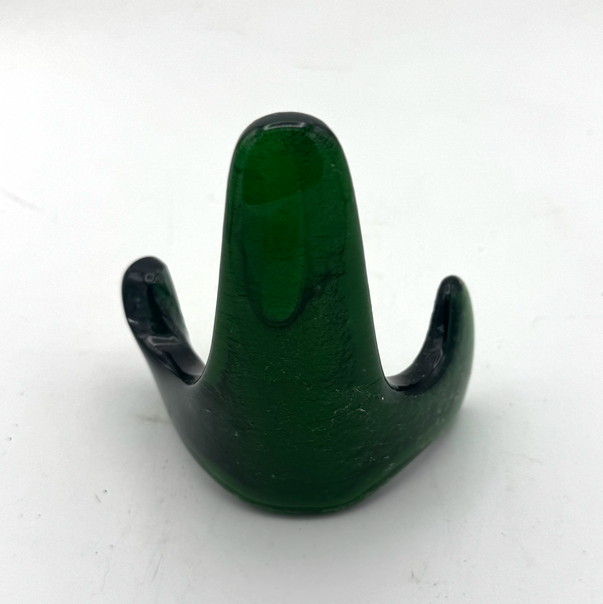 Handmade Kiln-Formed Glass Easel (small 5" x 4" x 2.5") - Forest Green