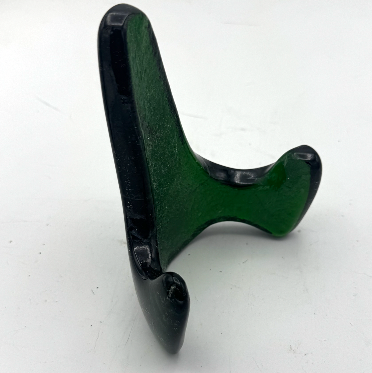 Handmade Kiln-Formed Glass Easel (small 5" x 4" x 2.5") - Forest Green