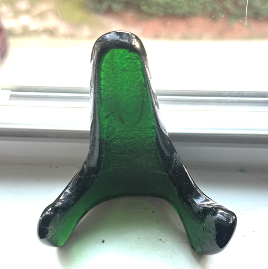 Handmade Kiln-Formed Glass Easel (small 5" x 4" x 2.5") - Forest Green