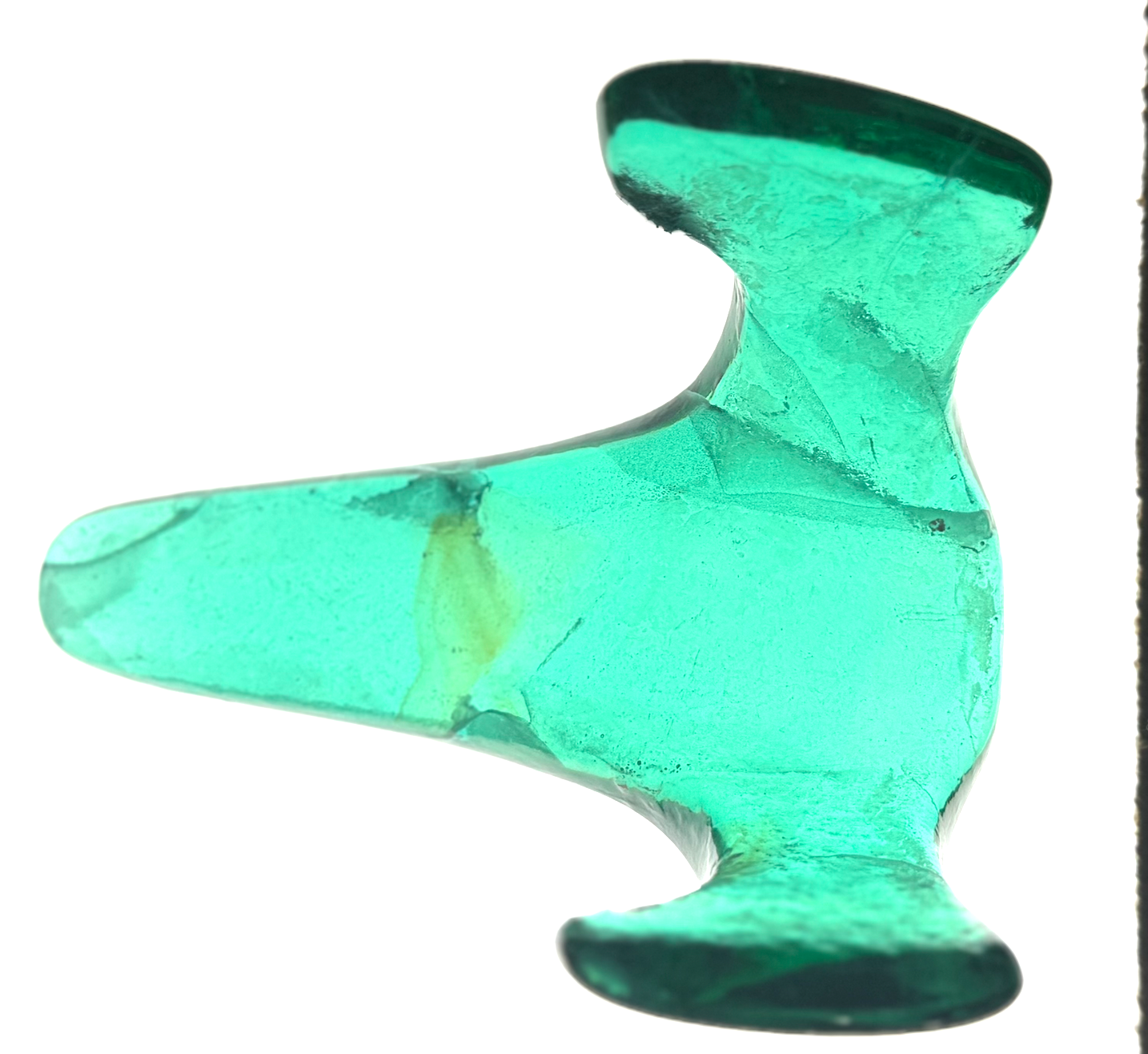 Handmade Kiln-Formed Glass Easel (small 5" x 4" x 2.5") - Turquoise Green