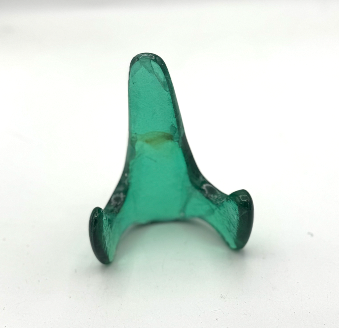 Handmade Kiln-Formed Glass Easel (small 5" x 4" x 2.5") - Turquoise Green