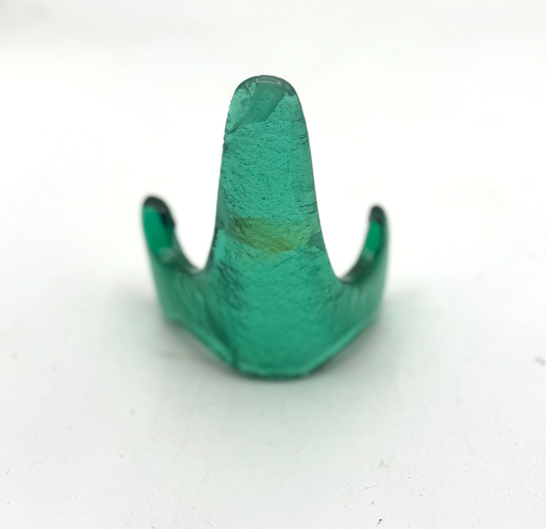 Handmade Kiln-Formed Glass Easel (small 5" x 4" x 2.5") - Turquoise Green