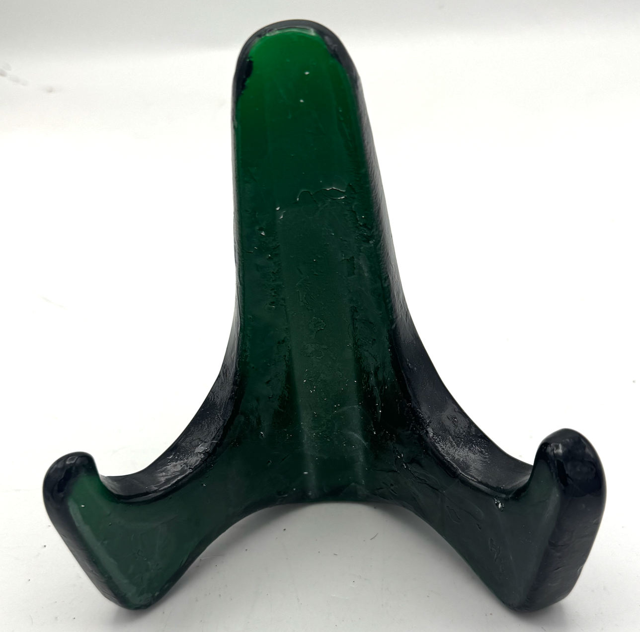 Handmade Kiln-Formed Glass Easel (medium 6" x 5.5" x 4") - Emerald Green